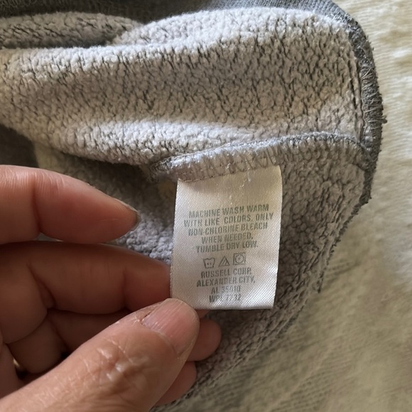 Gently Loved Russell Athletic Charcoal Crewneck Crop Sweatshirt - Picture 5 of 7